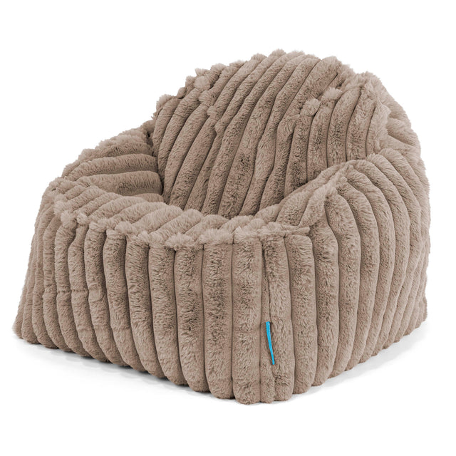 Kinderzitzak Sloucher 2-6 jaar oud - Ultra Pluche Corduroy Mink 01