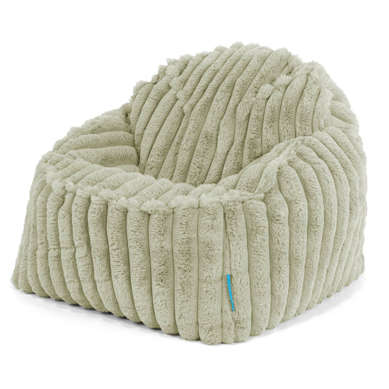 Kinderzitzak Sloucher 2-6 jaar oud - Ultra Pluche Corduroy Saliegroen 01