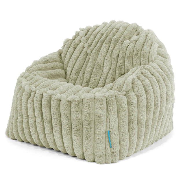 Kinderzitzak Sloucher 2-6 jaar oud - Ultra Pluche Corduroy Saliegroen 01