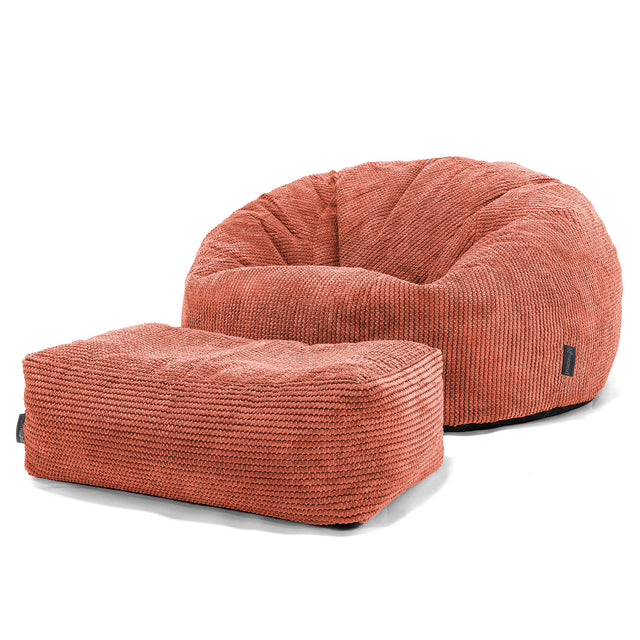 Klassieke Zitzak Stoel Bank - Pompom Pompoenoranje 02