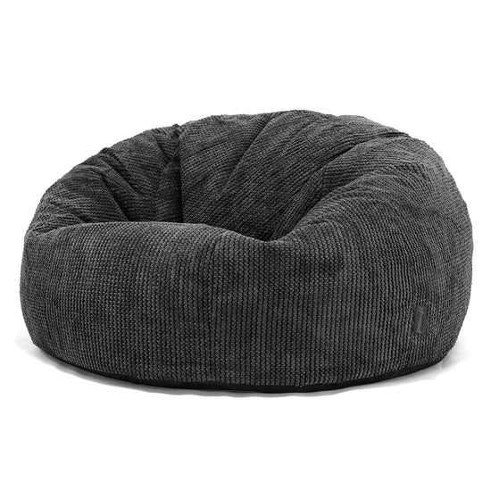 Klassieke Zitzak Stoel Bank - Wafelrib Zwart 01
