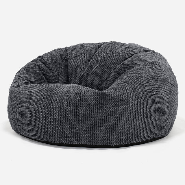 Klassieke Zitzak Stoel Bank - Pompom Zwart 01