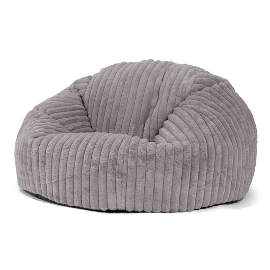 Klassieke Zitzak Stoel Bank - Ultra Pluche Corduroy Grijs 01