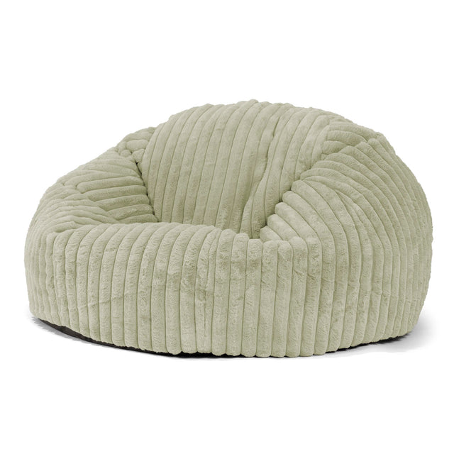 Klassieke Zitzak Stoel Bank - Ultra Pluche Corduroy Saliegroen 01