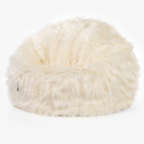 Klassieke Zitzak Stoel - Mongoolse Imitatiebont Crème 01