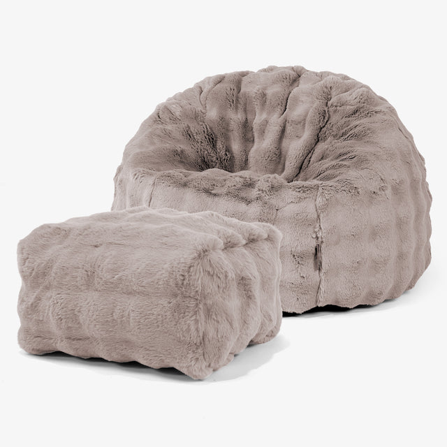 Klassieke Zitzak Stoel - Namaakbont Bubble Mink 01