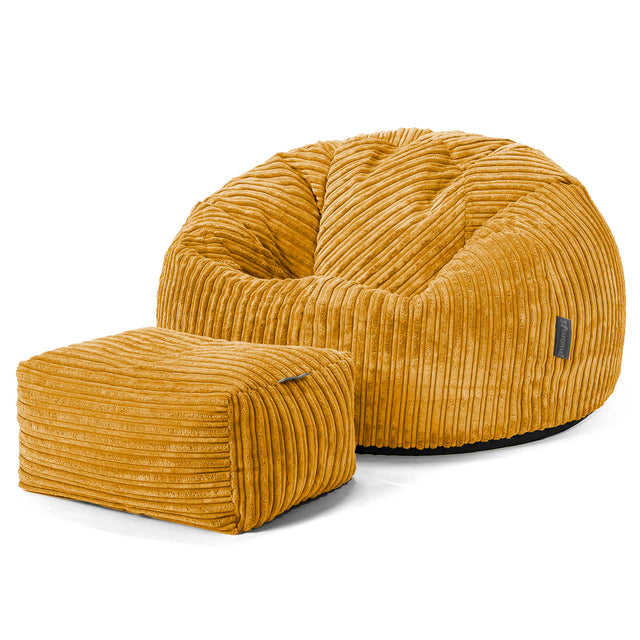 Klassieke Zitzak Stoel - Corduroy Gouden Honing 02