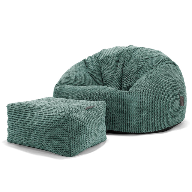 Klassieke Zitzak Stoel - Pompom Mosgroen 02