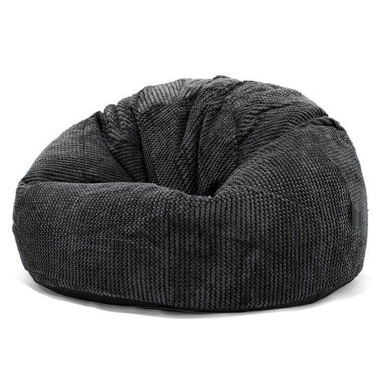 Klassieke Zitzak Stoel - Pompom Zwart 01