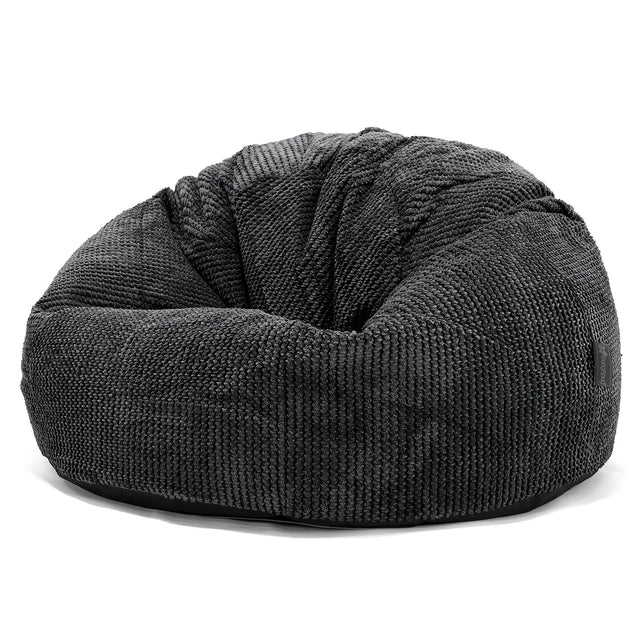 Klassieke Zitzak Stoel - Pompom Zwart 01