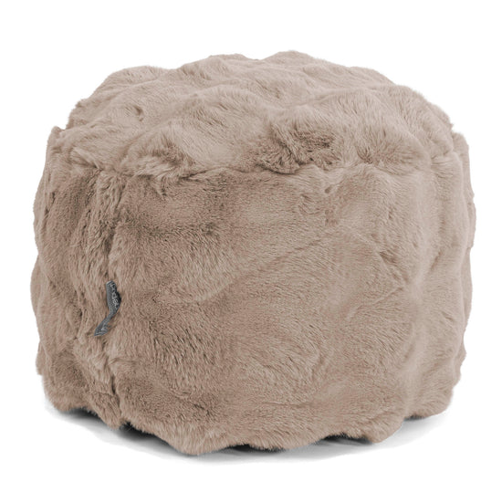 Kleine Ronde Voetenbank - Namaakbont Bubble Mink 01
