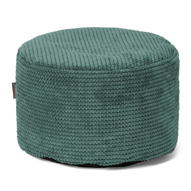 Kleine Ronde Voetenbank - Pompom Mosgroen 01