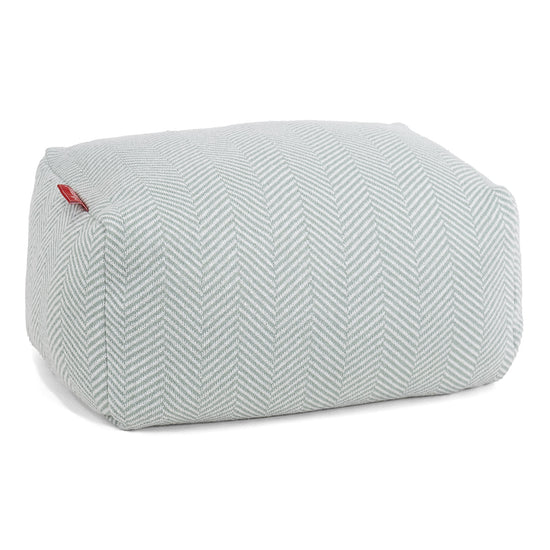 Kleine Voetenbank - Gebreid Visgraat Eendenei Blauw 01