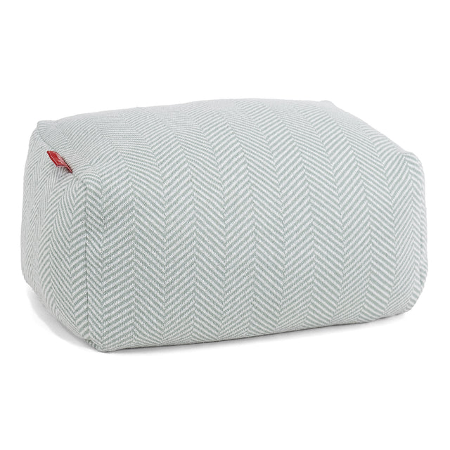 Kleine Voetenbank - Gebreid Visgraat Eendenei Blauw 01