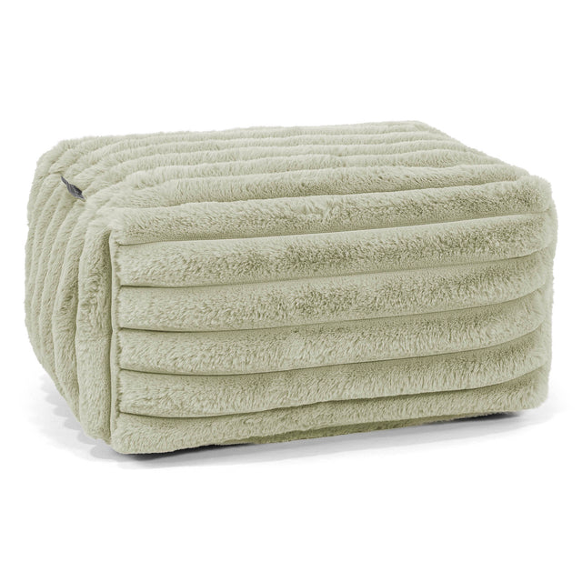 Kleine Voetenbank - Ultra Pluche Corduroy Saliegroen 01