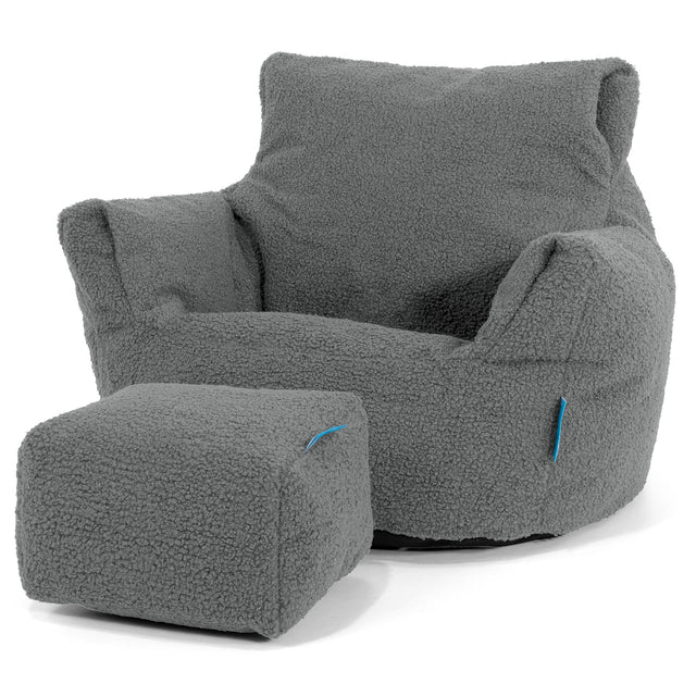 Kleuterfauteuil Zitzak 1-3 jaar oud - Boucle Grijs 02