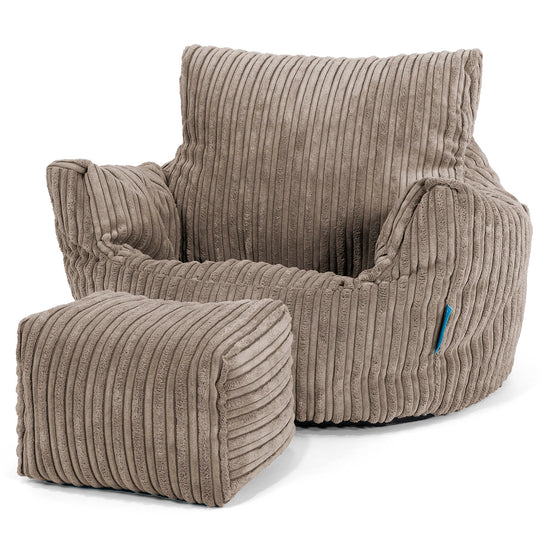 Kleuterfauteuil Zitzak 1-3 jaar oud - Corduroy Beigegrijs 02