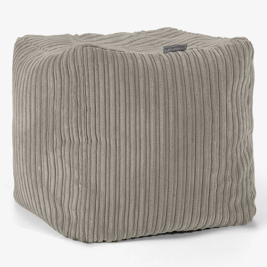Kubus Voetenbank Pouf - Corduroy Mink 01