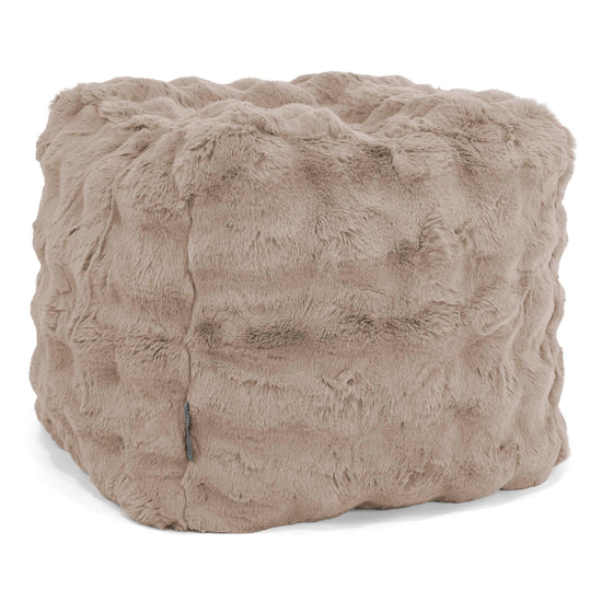 Kubus Voetenbank Pouf - Namaakbont Bubble Mink 01