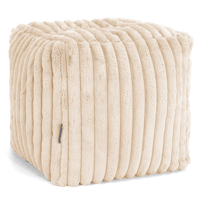 Würfel-Pouf- Hocker - Ultra Pluche Corduroy Crème 01