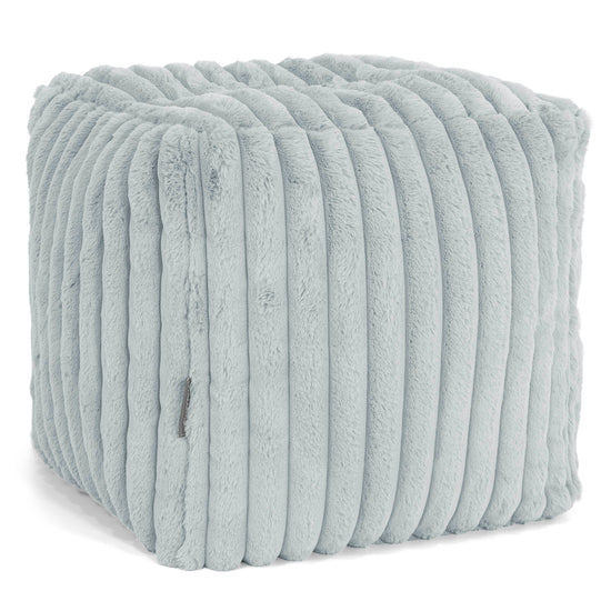 Würfel-Pouf- Hocker - Ultra Pluche Corduroy Eendenei Blauw 01