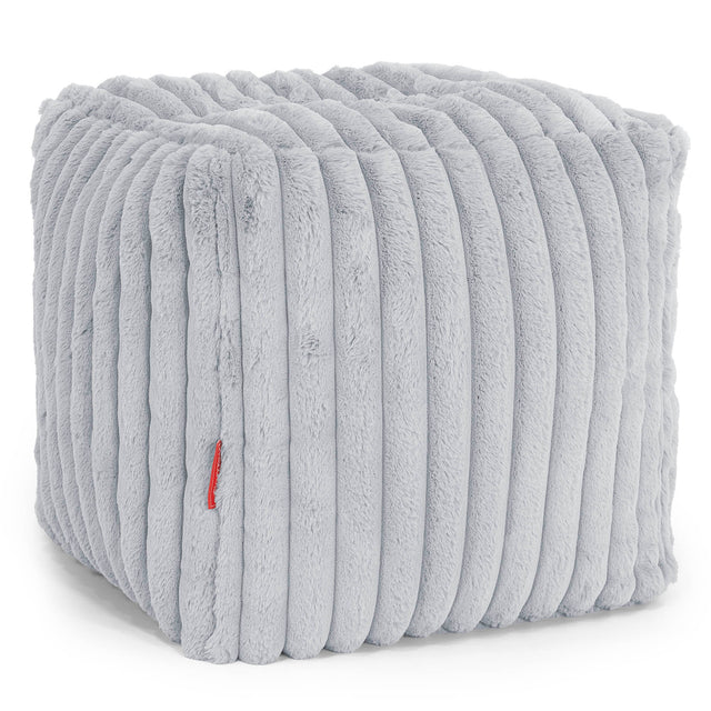 Würfel-Pouf- Hocker - Ultra Pluche Corduroy Eendenei Blauw 01