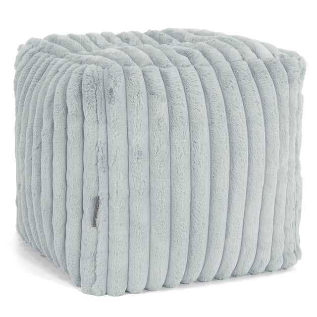Würfel-Pouf- Hocker - Ultra Pluche Corduroy Eendenei Blauw 01