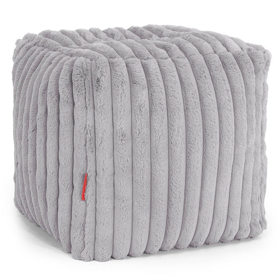 Würfel-Pouf- Hocker - Ultra Pluche Corduroy Grijs 01