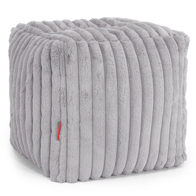 Würfel-Pouf- Hocker - Ultra Pluche Corduroy Grijs 01