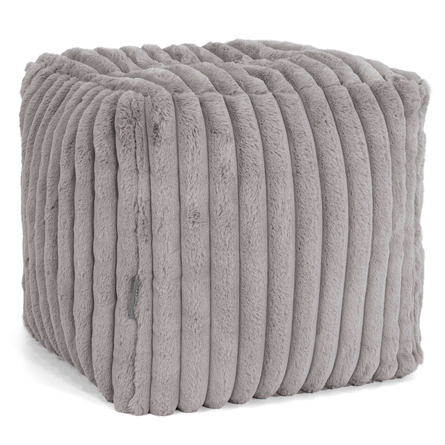 Würfel-Pouf- Hocker - Ultra Pluche Corduroy Grijs 01