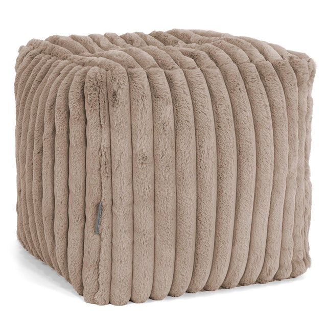 Würfel-Pouf- Hocker - Ultra Pluche Corduroy Mink 01