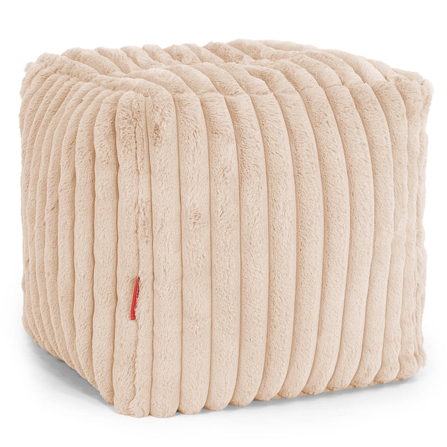 Würfel-Pouf- Hocker - Ultra Pluche Corduroy Perzik 01