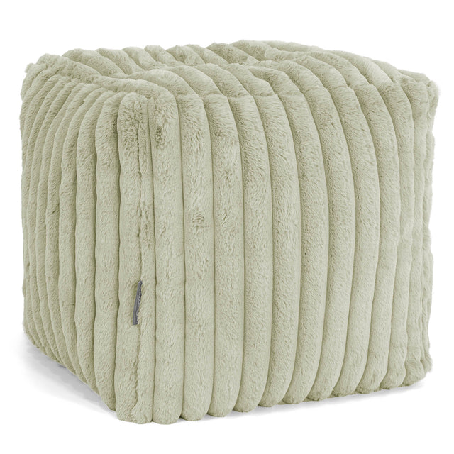 Würfel-Pouf- Hocker - Ultra Pluche Corduroy Saliegroen 01