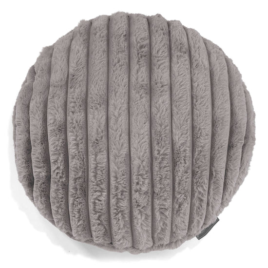 Kussenhoes Rond 50cm - Ultra Pluche Corduroy Grijs 01