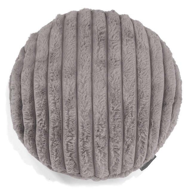 Kussenhoes Rond 50cm - Ultra Pluche Corduroy Grijs 01