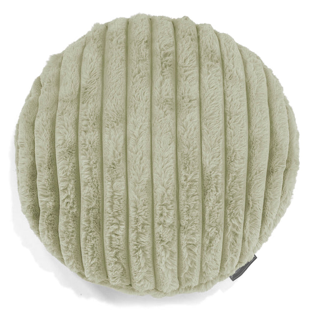 Kussenhoes Rond 50cm - Ultra Pluche Corduroy Saliegroen 01