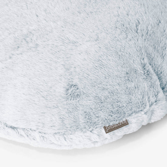 Kussenhoes Rond 50cm - Nepkonijnenbont Stoffig Blauw 02