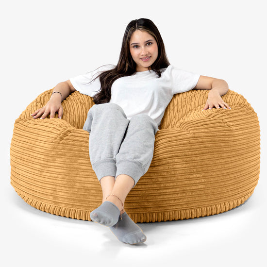 Mammoet Zitzak Bank - Corduroy Gouden Honing 01
