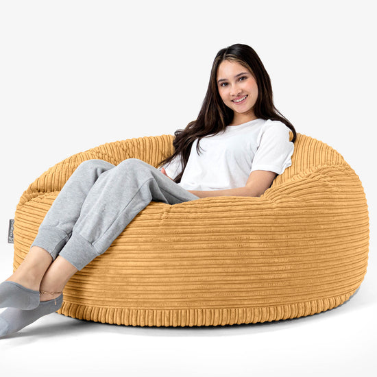 Mammoet Zitzak Bank - Corduroy Gouden Honing 02
