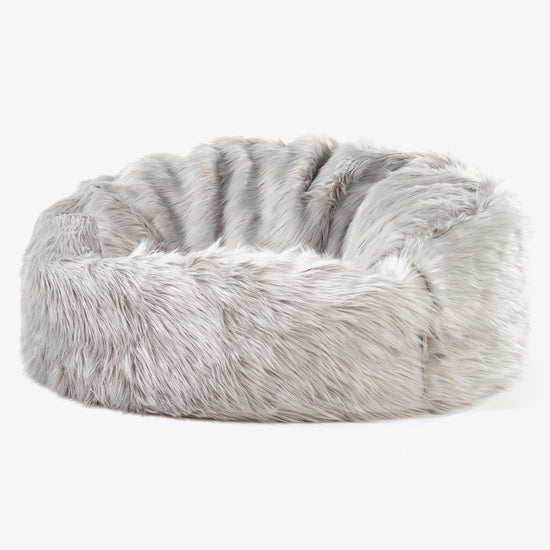 Mammoet Zitzak Bank - Mongoolse Imitatiebont Grijs 01