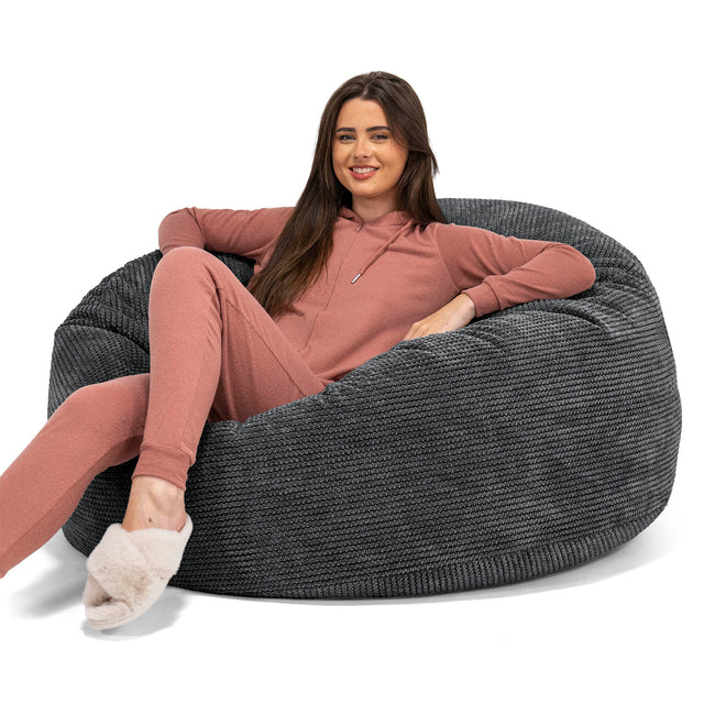 Mammoet Zitzak Bank - Pompom Zwart 01