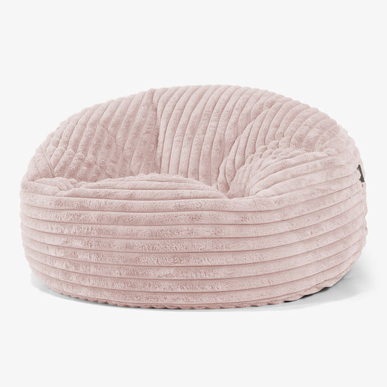 Mammoet Zitzak Bank - Ultra Pluche Corduroy Stoffig Roze 01