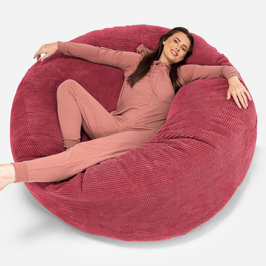 Mega-Mammoet Zitzak Bank - Pompom Pastelrood 01