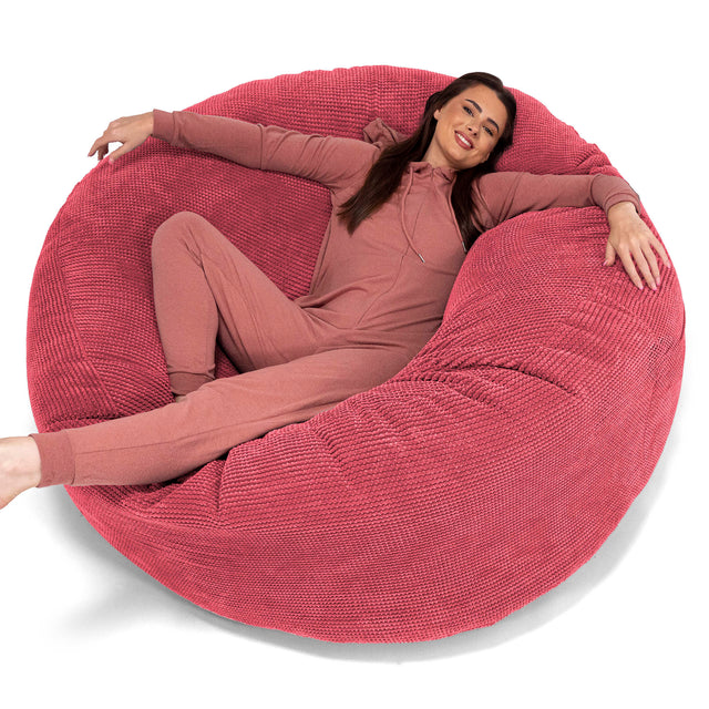 Mega-Mammoet Zitzak Bank - Pompom Pastelrood 01