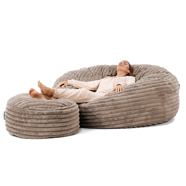 Mega-Mammoet Zitzak Bank - Ultra Pluche Corduroy Mink