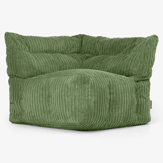 Modulaire Zitzakbank, Linker Hoekmodule - Corduroy Bosgroen 02