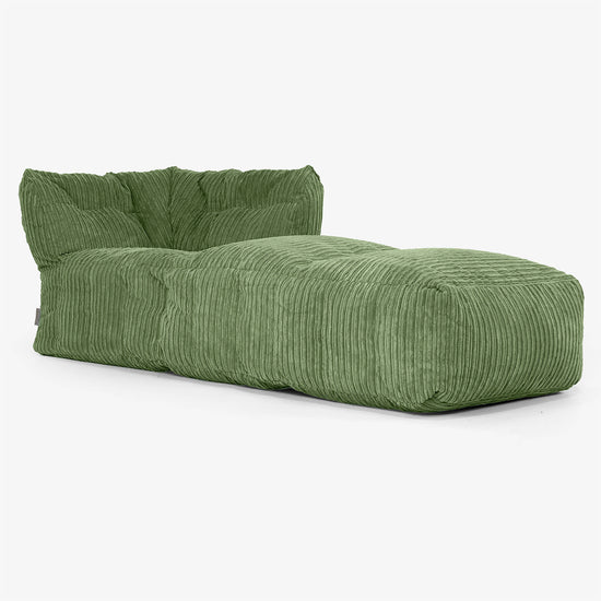 Modulaire Zitzakbank, Rechter Chaise-Module - Corduroy Bosgroen 01