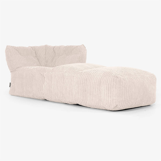 Modulaire Zitzakbank, Rechter Chaise-Module - Corduroy Ivoor 01