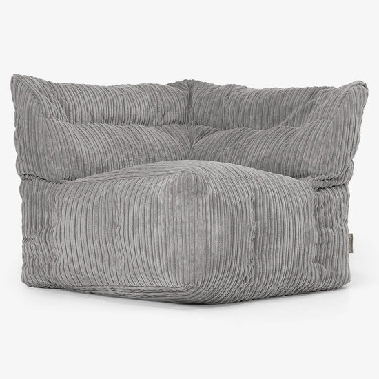 Modulaire Zitzakbank, Rechter Hoekmodule - Corduroy Graphite Grijs 02