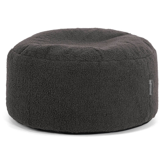 Ottoman Poef met Dienblad - Boucle Graphite Grijs 02